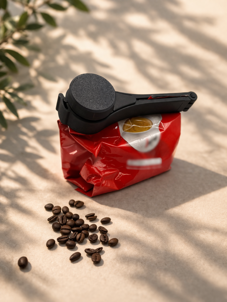 Kaffeebohnen-Clip – Frischeverschluss für Kaffeetüten